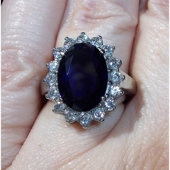 STAINLESS STEEL Princess Diana Style CZ Ring - Picture 3 of 8